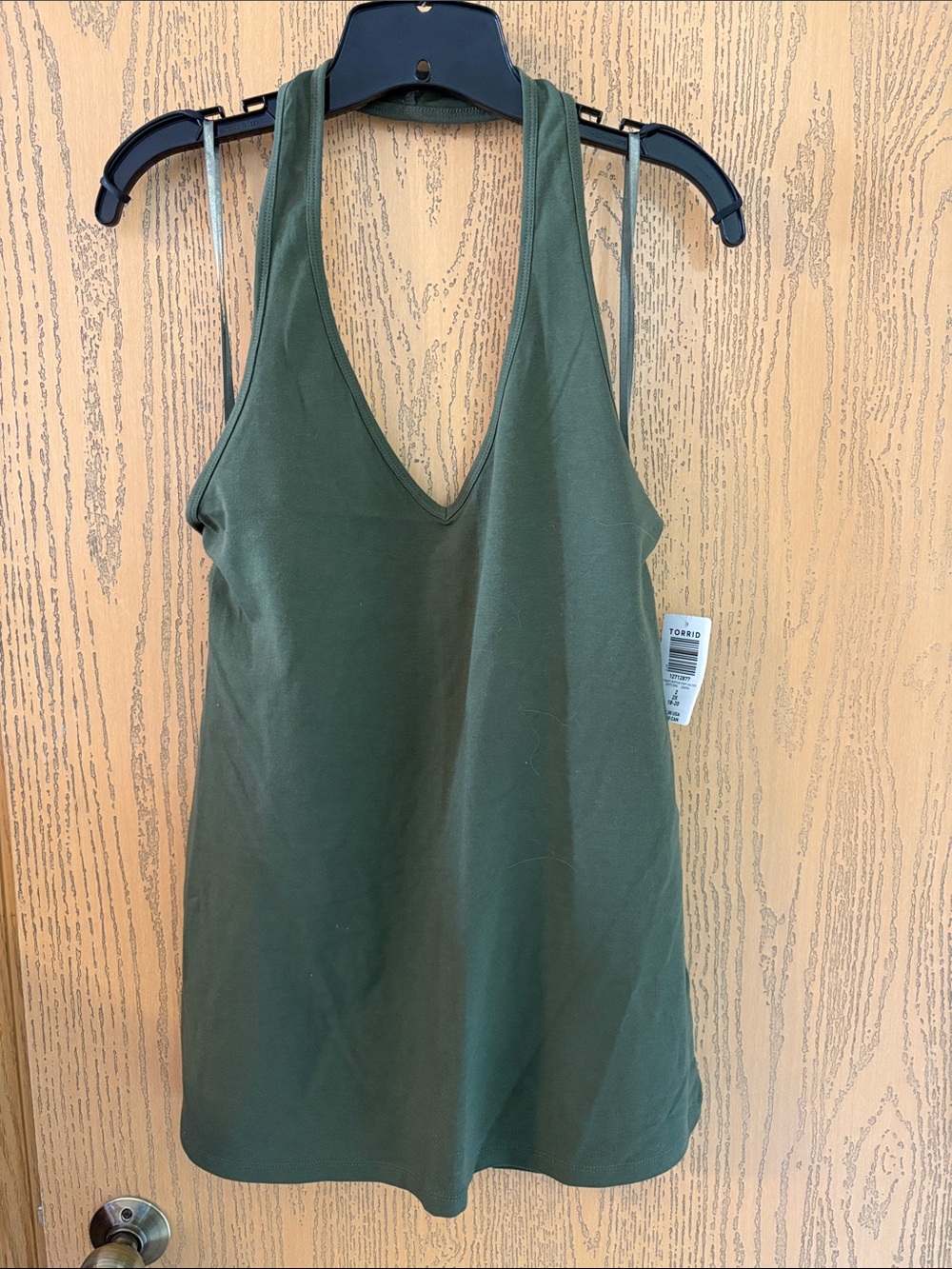 torrid Olive Green V-Neck Halter Tank Top
